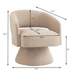 Modern Swivel Barrel Chair, Upholstered Velvet Round Accent Chairs,360 Degree Comfy Swivel Chair with Open Backrest