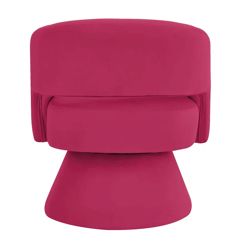 Modern Swivel Barrel Chair, Upholstered Velvet Round Accent Chairs,360 Degree Comfy Swivel Chair with Open Backrest