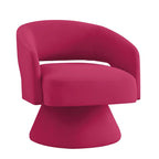 Modern Swivel Barrel Chair, Upholstered Velvet Round Accent Chairs,360 Degree Comfy Swivel Chair with Open Backrest