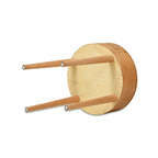 Cabana 18  Round Cane Rattan Storage Side Table, Natural Brown Oak Wood