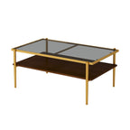 Coffee Table and End tables Set of 3, Tempered Glass Table with MDF layer, Modern Tables for Living Room , Gray Glass