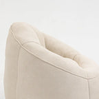 Beige Modern 40  Microfiber Accent Chair with Ottoman