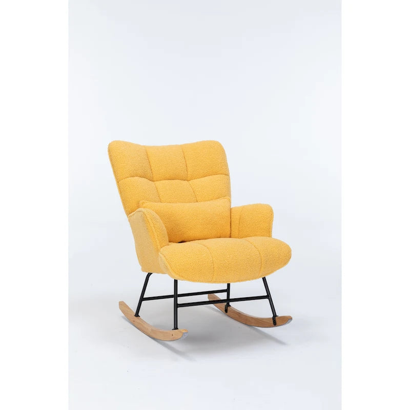 Rocking Chair Wingback Chair Modern Rocking Accent Chairs Glider Recliner for Living Room, Nursery, Bedroom