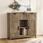 Storage Cabinets,Wooden Floor Cabinet,with Drawers and Shelves Storage Cabinets