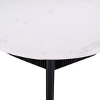 Luxurious Round Mable Topped Pedestal Coffee Table, Living Room Sofa Side Table, White/Black