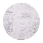 Luxurious Round Mable Topped Pedestal Coffee Table, Living Room Sofa Side Table, White/Black