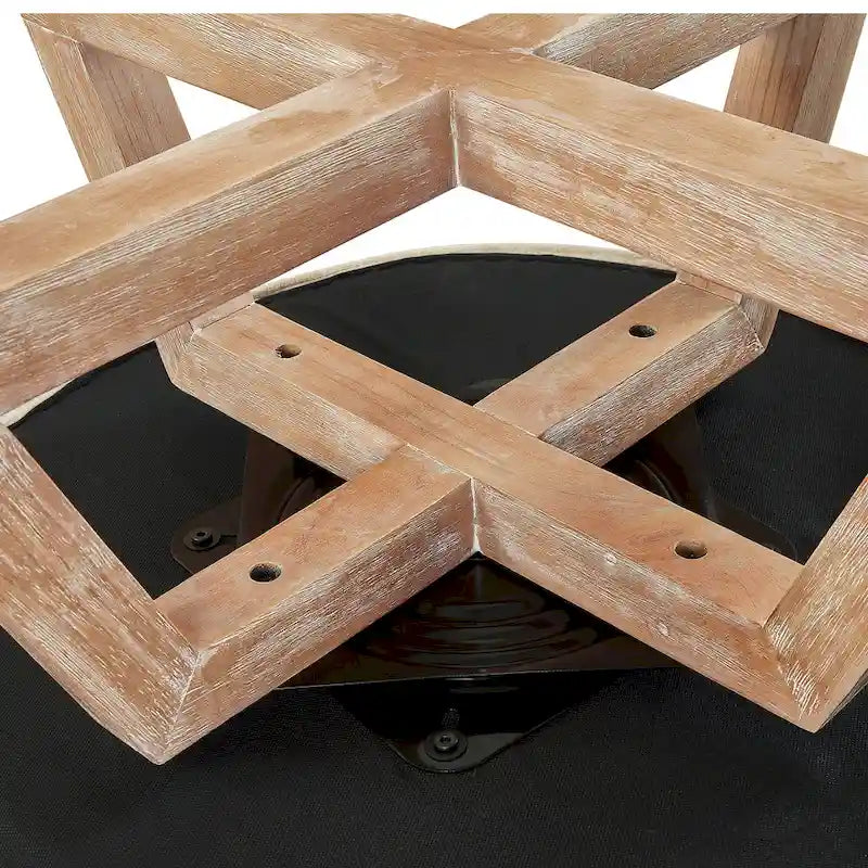 Light Blue Modern 27  Linen Upholstered 360 Swivel Barrel Chair with Solid Legs