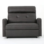 Modern Contemporary Recliner Chair (Double Seat), Fabric Loveseat with Plush Cushions