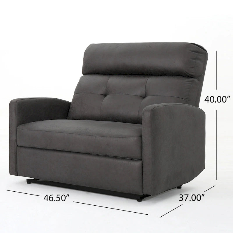 Modern Contemporary Recliner Chair (Double Seat), Fabric Loveseat with Plush Cushions