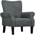 Dark Gray Modern 31.5  High Back Upholstered Arm Chair with Wood Legs
