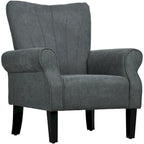 Dark Gray Modern 31.5  High Back Upholstered Arm Chair with Wood Legs