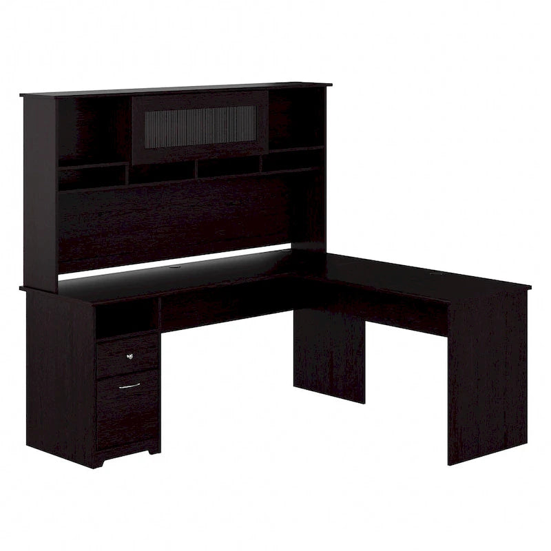 72W L-shaped Computer Desk with Hutch and Drawers by Bush Furniture