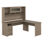 72W L-shaped Computer Desk with Hutch and Drawers by Bush Furniture