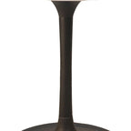 30  White And Black Rounded Marble And Iron Pedestal Base Dining Table