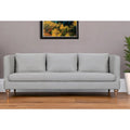 HomeRoots 85  Gray Leather Sofa With Brown Legs