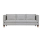HomeRoots 85  Gray Leather Sofa With Brown Legs
