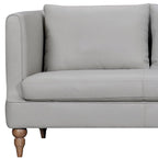 HomeRoots 85  Gray Leather Sofa With Brown Legs