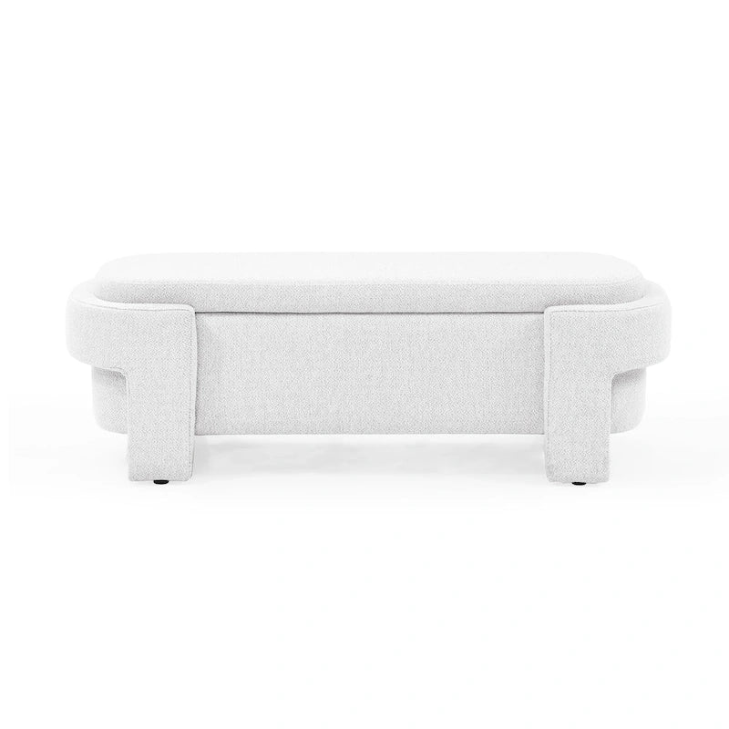 GDFStudio - Evelyn Chenille Upholstered Storage Bench with Turned Legs for Elegant Spaces
