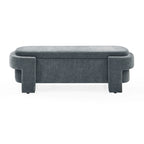 GDFStudio - Evelyn Chenille Upholstered Storage Bench with Turned Legs for Elegant Spaces