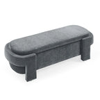 GDFStudio - Evelyn Chenille Upholstered Storage Bench with Turned Legs for Elegant Spaces
