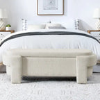 GDFStudio - Evelyn Chenille Upholstered Storage Bench with Turned Legs for Elegant Spaces