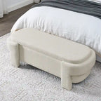 GDFStudio - Evelyn Chenille Upholstered Storage Bench with Turned Legs for Elegant Spaces
