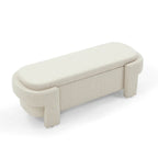 GDFStudio - Evelyn Chenille Upholstered Storage Bench with Turned Legs for Elegant Spaces