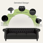 Naro Mid-Century 84  Modern 3 Seater Chesterfield Sofa Couches by Christopher Knight Home