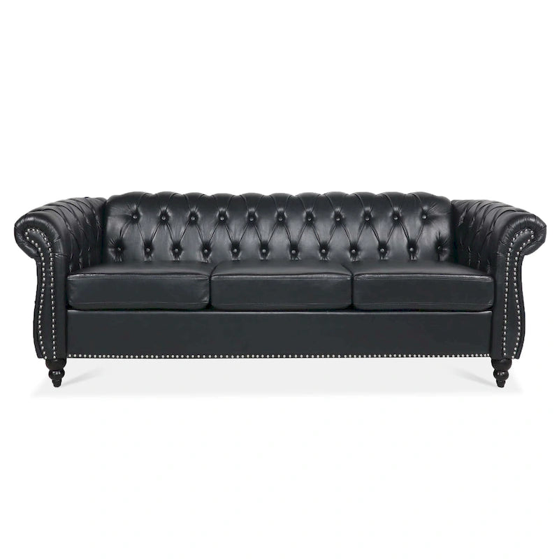 Naro Mid-Century 84  Modern 3 Seater Chesterfield Sofa Couches by Christopher Knight Home