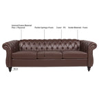 Naro Mid-Century 84  Modern 3 Seater Chesterfield Sofa Couches by Christopher Knight Home