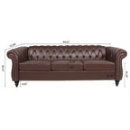 Naro Mid-Century 84  Modern 3 Seater Chesterfield Sofa Couches by Christopher Knight Home