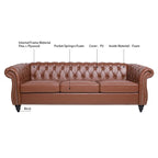 Naro Mid-Century 84  Modern 3 Seater Chesterfield Sofa Couches by Christopher Knight Home