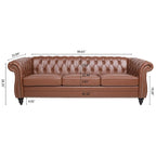Naro Mid-Century 84  Modern 3 Seater Chesterfield Sofa Couches by Christopher Knight Home