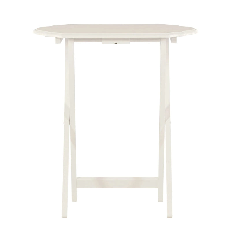 Routed Edge Foldable Snack Tray Tables - 26.25  - White - Set of 2