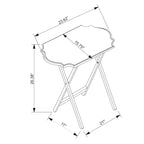 Routed Edge Foldable Snack Tray Tables - 26.25  - White - Set of 2