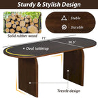 Dining Table Set for 6Oval Kitchen Table and Rattan-Back Chairs