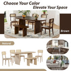 Dining Table Set for 6Oval Kitchen Table and Rattan-Back Chairs