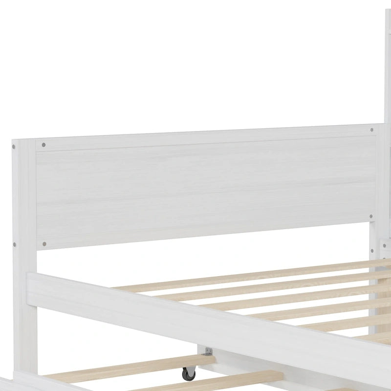 Twin Daybed with Shelves, Trundle & Desk