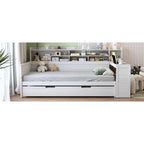 Twin Daybed with Shelves, Trundle & Desk