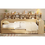 Twin Daybed with Shelves, Trundle & Desk