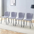 Classic Dining Chair Set of 4, Kitchen Armless Side Chair, Interior Decoration Chair with Metal Legs for Dining Room