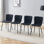 Classic Dining Chair Set of 4, Kitchen Armless Side Chair, Interior Decoration Chair with Metal Legs for Dining Room