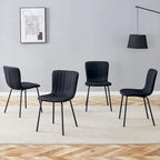 Classic Dining Chair Set of 4, Kitchen Armless Side Chair, Interior Decoration Chair with Metal Legs for Dining Room