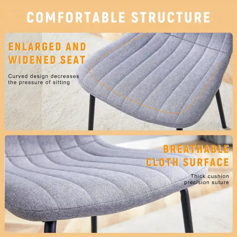 Classic Dining Chair Set of 4, Kitchen Armless Side Chair, Interior Decoration Chair with Metal Legs for Dining Room