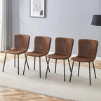 Classic Dining Chair Set of 4, Kitchen Armless Side Chair, Interior Decoration Chair with Metal Legs for Dining Room