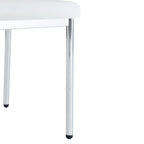 Luxury Simple Chair Set of 6 PU High Resilience Dining Chair with Metal Silver Leg Kitchen Armless Side Chair