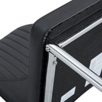 Luxury Simple Chair Set of 6 PU High Resilience Dining Chair with Metal Silver Leg Kitchen Armless Side Chair