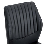 Luxury Simple Chair Set of 6 PU High Resilience Dining Chair with Metal Silver Leg Kitchen Armless Side Chair