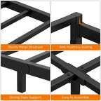 Metal Platform Bed Frame with Steel Slats Support