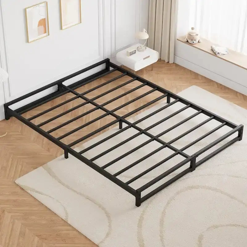 Metal Platform Bed Frame with Steel Slats Support